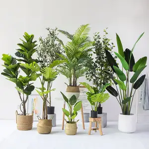 En gros artificiel Areca palmier plantes de jardin intérieur et extérieur plantes décoratives Simulation petit bonsaï en pot