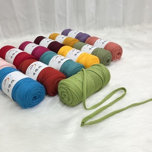 Trực Tiếp Bán Buôn 100% Polyester Tay Dệt T-Shirt Sợi 200G Độ Đàn Hồi Cao Vải Dải Nhuộm Tự Làm Đan Thảm Sợi - Product Image 2