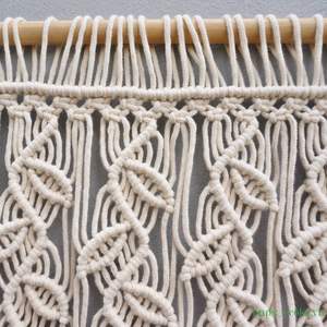 Décorations murales en macramé, art mural en corde, style bohème chic contemporain, 100% coton, personnalisées - Product Image 5