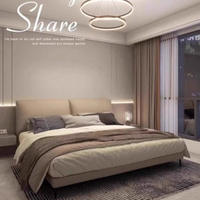 Lit moderne minimaliste en cuir véritable souple, design écologique, pour chambre principale