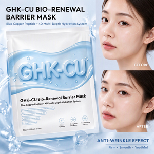 Masque en feuille au peptide de cuivre bleu GHK Cu, acide hyaluronique, hydratation intense, apaisant, masque facial, soin doux de la peau - Product Image 6