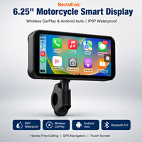 Pantalla GPS para motocicleta Bestsonic de 6.25 pulgadas con CarPlay inalámbrico y Android Auto, perfecta para viajes, desplazamientos diarios y paseos de fin de semana.