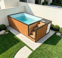 Piscine hors sol personnalisable en fibre de verre pour spa extérieur, conteneurs de piscine préfabriqués