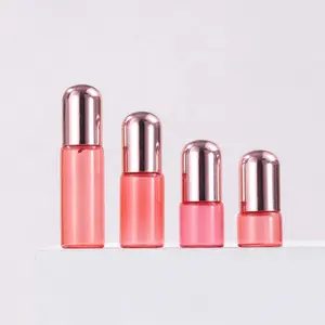 In Stock 1ml 2ml 3ml 5ml Roll On Glass Bottle With Rose Gold Pink Vial Roller Bottles For Essential Oil Packaging Fast Shipping