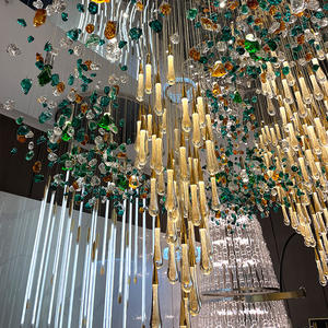 웨딩 소품 유리 물방울 펜던트 조명 크리스탈 빗방울 샹들리에 휴일 웨딩 장식 LED 천장 조명 - Product Image 5