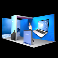 Modulaire 10x10 ft Portable Seg LED Publicité Boîte à Lumière Rétro-Éclairé Salon Stand Affichage pour Expositions Foires