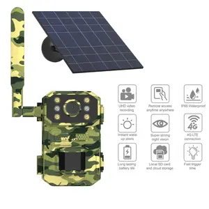 Wireless Solar Battery Powered 1080p video 4g LTE Deer hunting trail camera wildlife camera for night