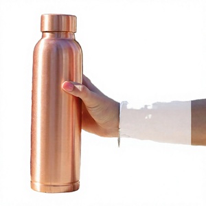 Copper Modern Water Bottle with <b>Straw</b> Disposable High Quality 200mL From India - Product Image 4