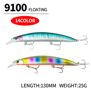 Esca Artificiale Galleggiante a Lunga Gittata 130F per Pesca in Mare, 130mm/25g, in Acciaio Inossidabile Stampato, con Ami per Spigola - Product Image 3