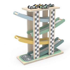Jouet piste <span class=keywords><strong>de</strong></span> <span class=keywords><strong>course</strong></span> en bois jeux <span class=keywords><strong>de</strong></span> voiture éducatifs Montessori en bois tour coulissante en bois pour enfants en gros personnalisé - Product Image 5