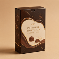 Boîte personnalisée à fond auto-scellant avec couvercle rabattable, pelliculage mat, impression offset, recyclable et écologique pour chocolats et bonbons emballés individuellement