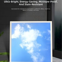 Panel de Luz LED de Aluminio para Techo, Diseño Moderno con Imagen de Cielo Azul y Nubes, Personalizable, Lámpara de Techo para Oficina con Imagen de Playa y Sol, Impermeable