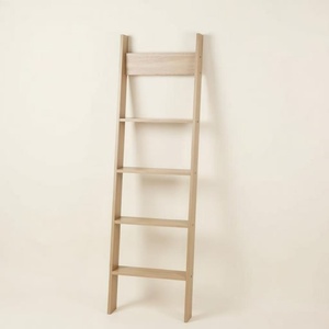 4-Tier <strong>Leaning</strong> <strong>Ladder</strong> <strong>Shelf</strong>, Wooden Wall Mounted Storage Rack for Living Room, Bedroom, Bathroom - Product Image 1