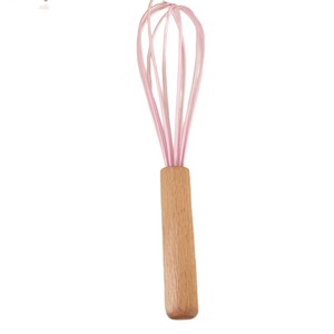 ด้ามไม้บีช ที่ตีไข่ซิลิโคนหลากสี ที่ตีครีมแบบใช้มือ อุปกรณ์ตีไข่ในครัว - Product Image 5