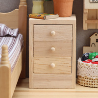 Mini-meuble de maison de poupée 1:12, table de chevet simple à trois compartiments ob11