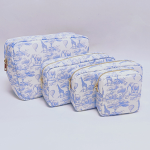 Pochette en nylon sans couture <span class=keywords><strong>Chinoiserie</strong></span> <span class=keywords><strong>Toile</strong></span> <span class=keywords><strong>de</strong></span> <span class=keywords><strong>Jouy</strong></span> avec fermeture éclair, motif girafe et éléphant, pour femme, étui <span class=keywords><strong>de</strong></span> rangement <span class=keywords><strong>de</strong></span> voyage, organiseur <span class=keywords><strong>de</strong></span> maquillage, sacs cosmétiques - Product Image 3
