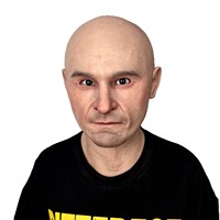 Masque en silicone pleine tête ultra-réaliste à texture de peau humaine pour homme chauve d'âge moyen, masque de simulation pour jeux de rôle