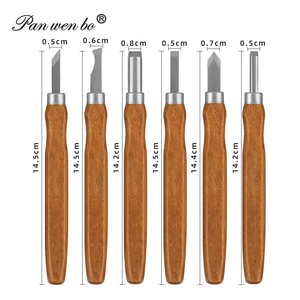 Panwenbo 6/8/12pcs khắc dao đặt cao cấp gỗ điêu khắc công cụ lưỡi dao khắc công cụ gỗ khắc dao với hộp nhựa - Product Image 3