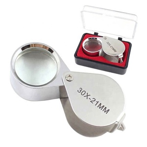 Loupe de Bijoutier 10X / 20X / 30X, Loupe à Diamant en Verre, Loupe Oculaire Ronde en Métal pour Bijoutiers, Loupe Grossissante 21mm - Product Image 1
