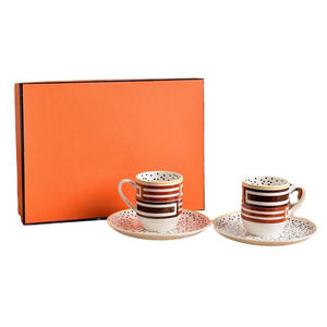 Service à café de luxe en porcelaine de style britannique, 2 tasses et soucoupes, best-seller - Product Image 5