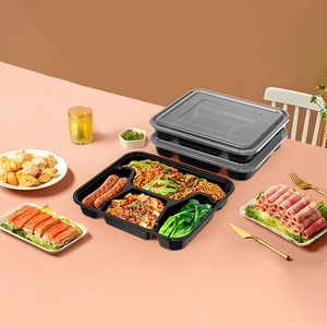 Lò vi sóng BPA free takeout container thực phẩm bao bì lưu trữ và container dùng một lần 2/3/4/5 ngăn Bento Hộp Ăn Trưa - Product Image 5