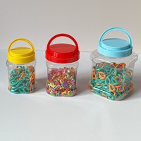 Pot en plastique à poignée de 530 ml/1 L, PET, vide, pour emballage alimentaire, noix, grains, blé, flocons d'avoine, poudre de protéines, stockage