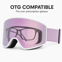 Lunettes de ski sans monture tendance en PC et TPU, vision large, unisexe, pour snowboard et activités hivernales en extérieur