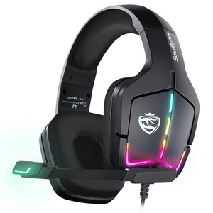 Soulbytes S12 Casque de jeu avec câble adaptateur Annulation du bruit <span class=keywords><strong>RGB</strong></span> Filaire USB 3.5mm Casque de jeu pour <span class=keywords><strong>PC</strong></span> - Product Image 1