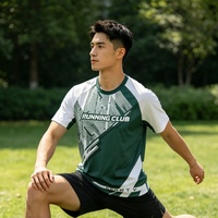 T-shirt sportif pour homme Yingtenidi, coupe ample, haute qualité, avec logo personnalisé imprimé, séchage rapide, respirant, manches courtes