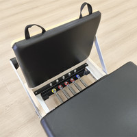 Reformer de Pilates de Madera de Arce con Manija Interior de Lujo, Cama de Pilates Reformer con Media Torre, Reformer de Pilates Plegable de Madera de Arce