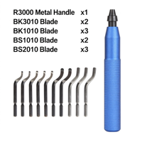 Kit d'outils de débavurage R3000 avec poignée en aluminium et 10 lames, outil de chanfreinage pour le bois, le plastique, l'impression 3D et le métal
