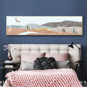 Quadro Moderno Semplice Rettangolare con Cornice, Decorazione per Camera da Letto, Dipinto a Mano su Tela, Edificio Dorato Sogno, Banner Murale, Sfondo TV - Product Image 2