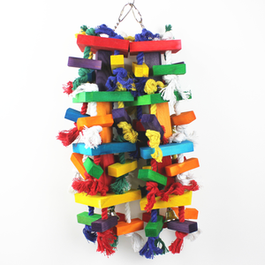 TMedium and Large <strong>Parrot</strong> <strong>Toys</strong> Bird Chew <strong>Toy</strong> Colored Beads Wooden Block Wooden Post Hemp Rope Gnaw Climbing <strong>Toy</strong> - Product Image 3