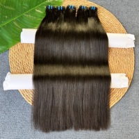 Extensions de Cheveux Naturels Brésiliens 100% Noirs, Lisses Type Yaki, Grade 12A, en Paquets
