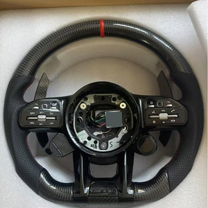 Volante in pelle carbonio per <span class=keywords><strong>Mercedes</strong></span>-Benz C300 C200 <span class=keywords><strong>C180</strong></span> W204 W211 W213 W205 W447 E63 - Product Image 2