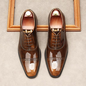 Chaussures Oxford habillées pour hommes en cuir véritable faites à la main, style rétro à bout pointu, tendance 2025 - Product Image 6