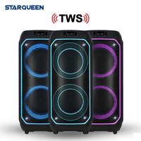 Haut-parleurs de fête portables OEM doubles de 6,5 pouces, lecteurs de musique populaires pour karaoké, audio Bluetooth actif sur batterie en plastique pour DJ