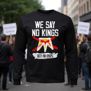 Maglietta a maniche lunghe No Kings Day 20, maglietta per il protesta del 18 ottobre - Product Image 3