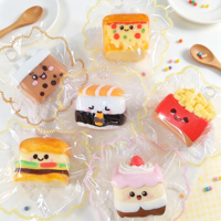 Squishy Kawaii Simulation Fast Food, Jouet Anti-Stress Mignon en Forme de Burger, Pizza, Sushi, Vente en Gros