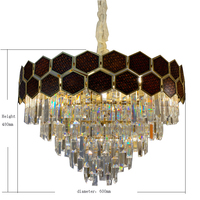 Lustre en cristal de fer de luxe Zhongyi, luminaire suspendu LED, finition or bronze, garantie de 2 ans, design moderne, hôtel, hall, restaurant