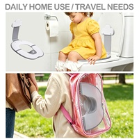Siège de toilette pliable pour tout-petit avec sangle flexible et ventouses, siège de toilette portable avec protection anti-éclaboussures pour garçons et filles