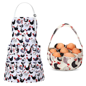 Venta al por mayor: 2 delantales y <span class=keywords><strong>cestas</strong></span> para recoger huevos, delantal para recoger huevos con 15 bolsillos y cesta con 7 bolsillos para granjeros y cocinas. - Product Image 1