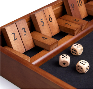 Chiudi la scatola gioco di dadi da tavolo in legno gioco di matematica per 2 giocatori e fino, 12 numeri chiudere la scatola con 6 dadi per i bambini della famiglia - Product Image 3