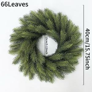 Guirlande <span class=keywords><strong>de</strong></span> Noël artificielle en aiguilles <span class=keywords><strong>de</strong></span> pin, fausse plante verte, décoration, arrangement, guirlande à suspendre à la porte - Product Image 4