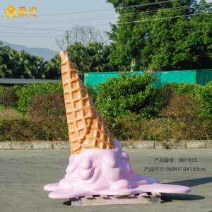 JingYue özel dev fiberglas boyalı dondurma koni heykel reçine sanat süs ticari iç pencere ekran için - Product Image 5