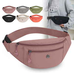 Women's Waist <b>Bag</b> Multiple Pockets Water Resistant Nylon Chest Crossbody <b>Bag</b> Everyday Use Pink Gray Green Black Orange Light - Product Image 1