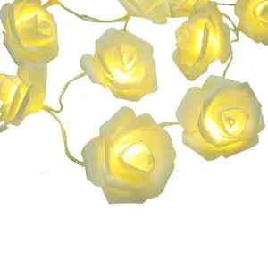 20 LED Batterie betriebene Schnur Romantische Blume Rose Premium Lichterkette Lampe für Valentinstag, Hochzeit, Zimmer, Garten dekor
