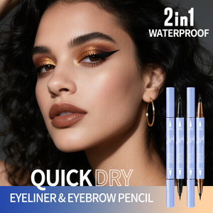 Delineador <span class=keywords><strong>de</strong></span> <span class=keywords><strong>Ojos</strong></span> y <span class=keywords><strong>Lápiz</strong></span> <span class=keywords><strong>de</strong></span> Cejas 2 en 1 <span class=keywords><strong>de</strong></span> Marca Privada, Resistente al Agua, Secado Rápido, Acabado Mate Suave, Ideal para Principiantes, Uso Diario - Product Image 1