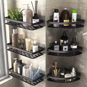 Bathroom Shelf <b>Storage</b> Space Aluminum <b>Shower</b> Caddy Shelves Toilet Shelf Perforated Wall Mounted Bathroom Drainage <b>Storage</b> <b>Rack</b> - Product Image 6