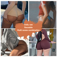 Pengangkat Bokong Silikon Pembentuk Pinggul Palsu Pembentuk Tubuh Ketat Pengencang Bokong Berbantalan Silikon Celana Pendek Plus Size Legging Wanita